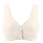 Huuilaibazoo Sleep Bras for Breastfeeding Women Button Front Breathable Wireless Maternity Comfy Bralette